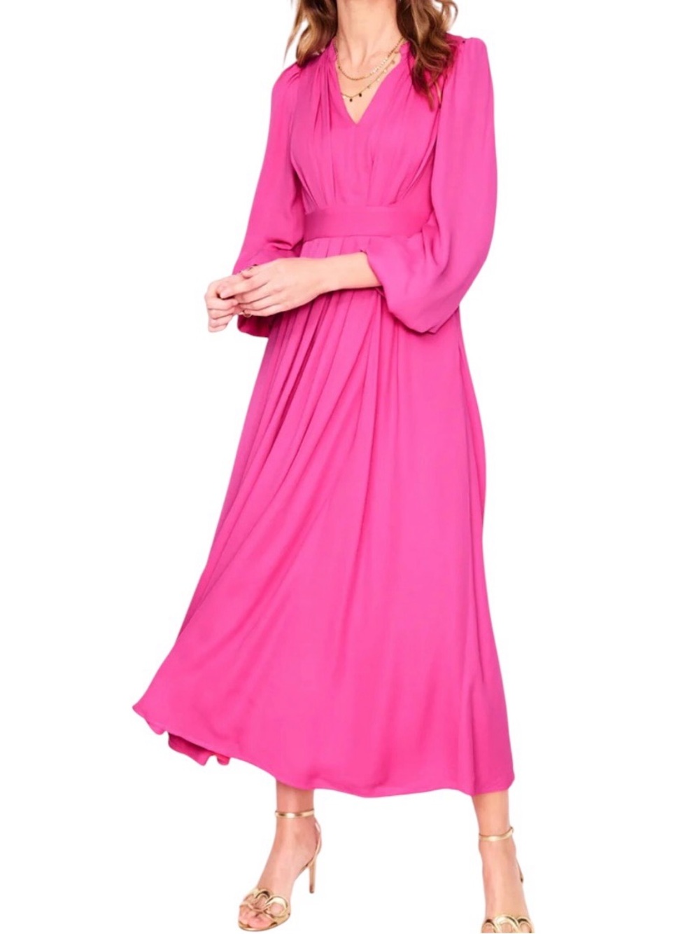 BODEN Pleat Detail Blouson Dress - Picture 3 of 15